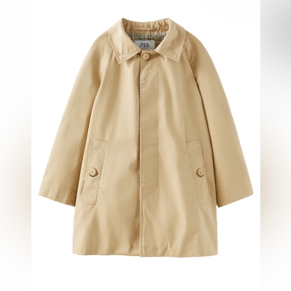 Plaid-Lined Trench Coat